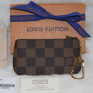 NWT LOUIS VUITTON Pochette Cles Key Pouch Damier Ebene